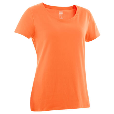 T-shirt regular fitness femme - 500 Essentials Orange