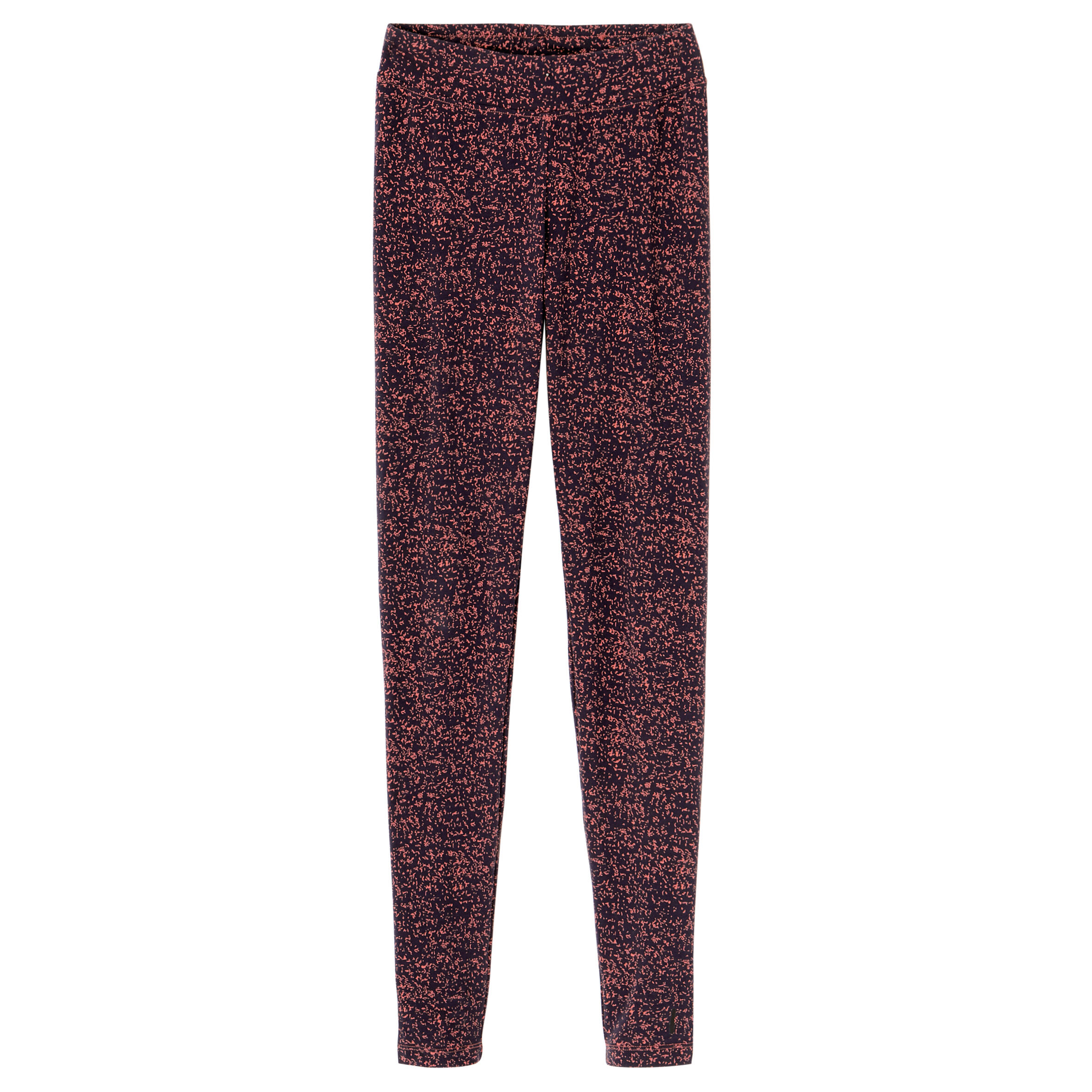 Women's stretch cotton sports leggings, orange and blue print 6/6