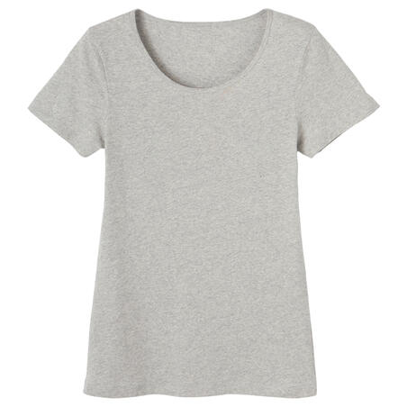 Siva ženska majica kratkih rukava za fitnes 100