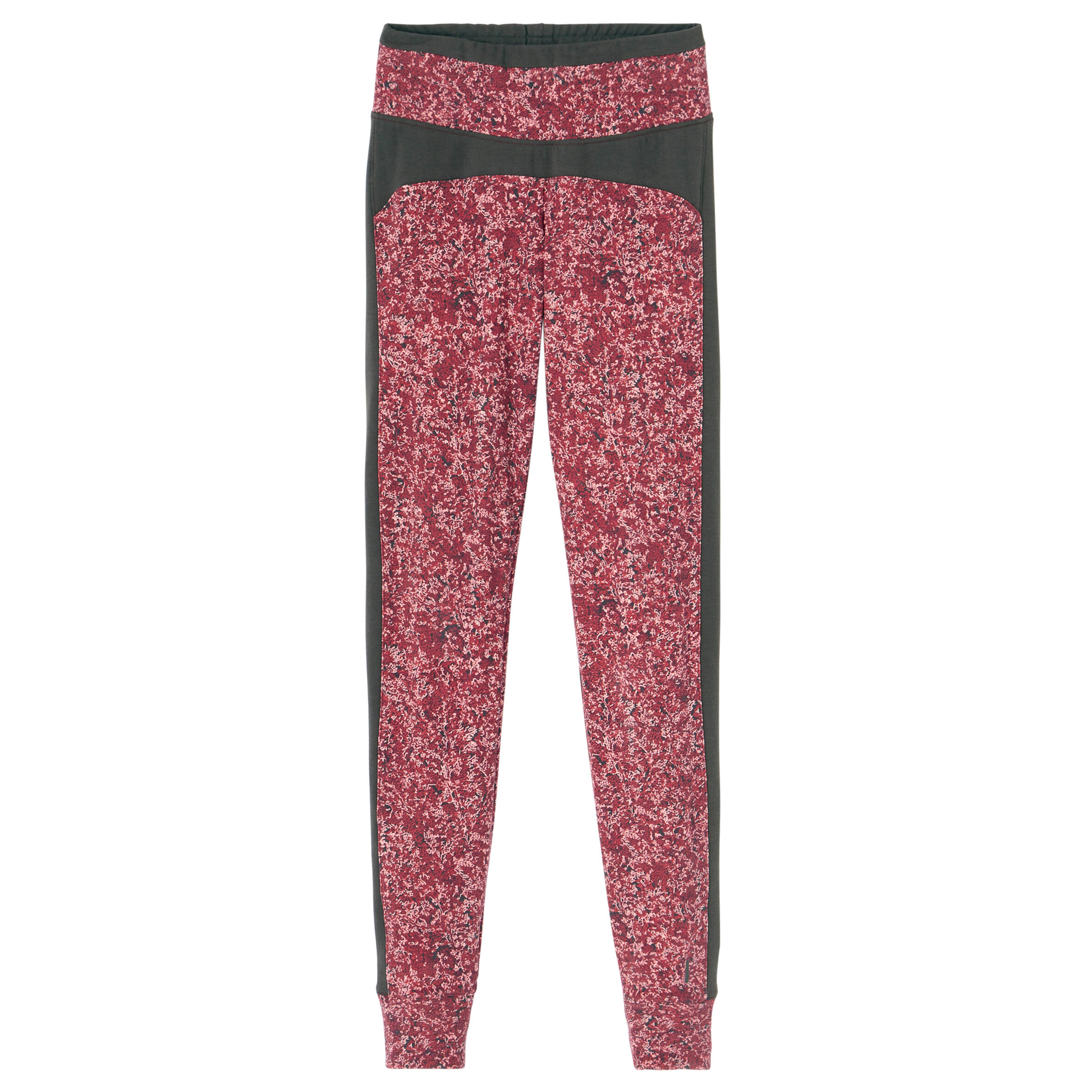 Stretchy High-Waisted Cotton Fitness Leggings - Pink Print 7/10