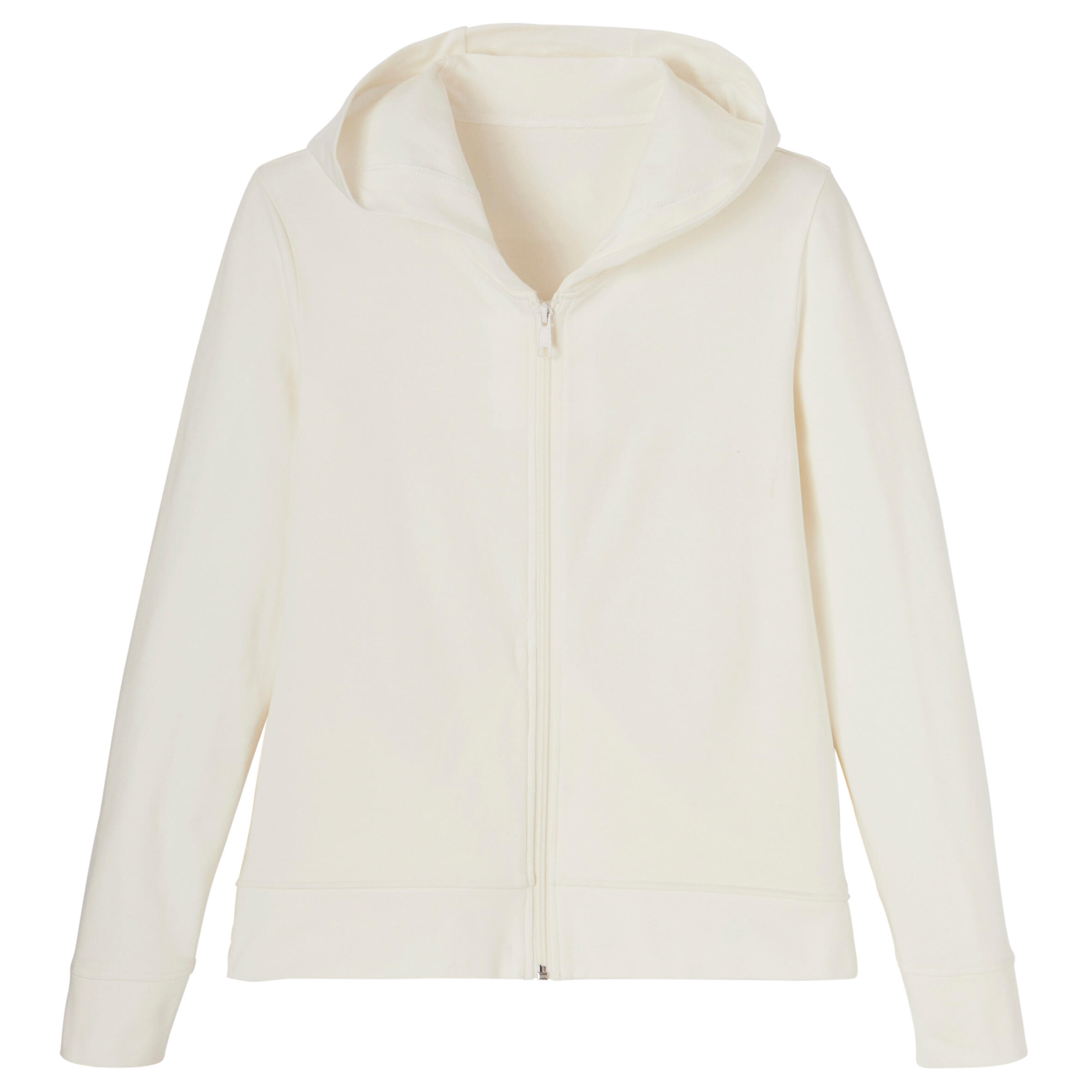 Women's Zip-Up Fitness Hoodie 500 - Off-White 6/6