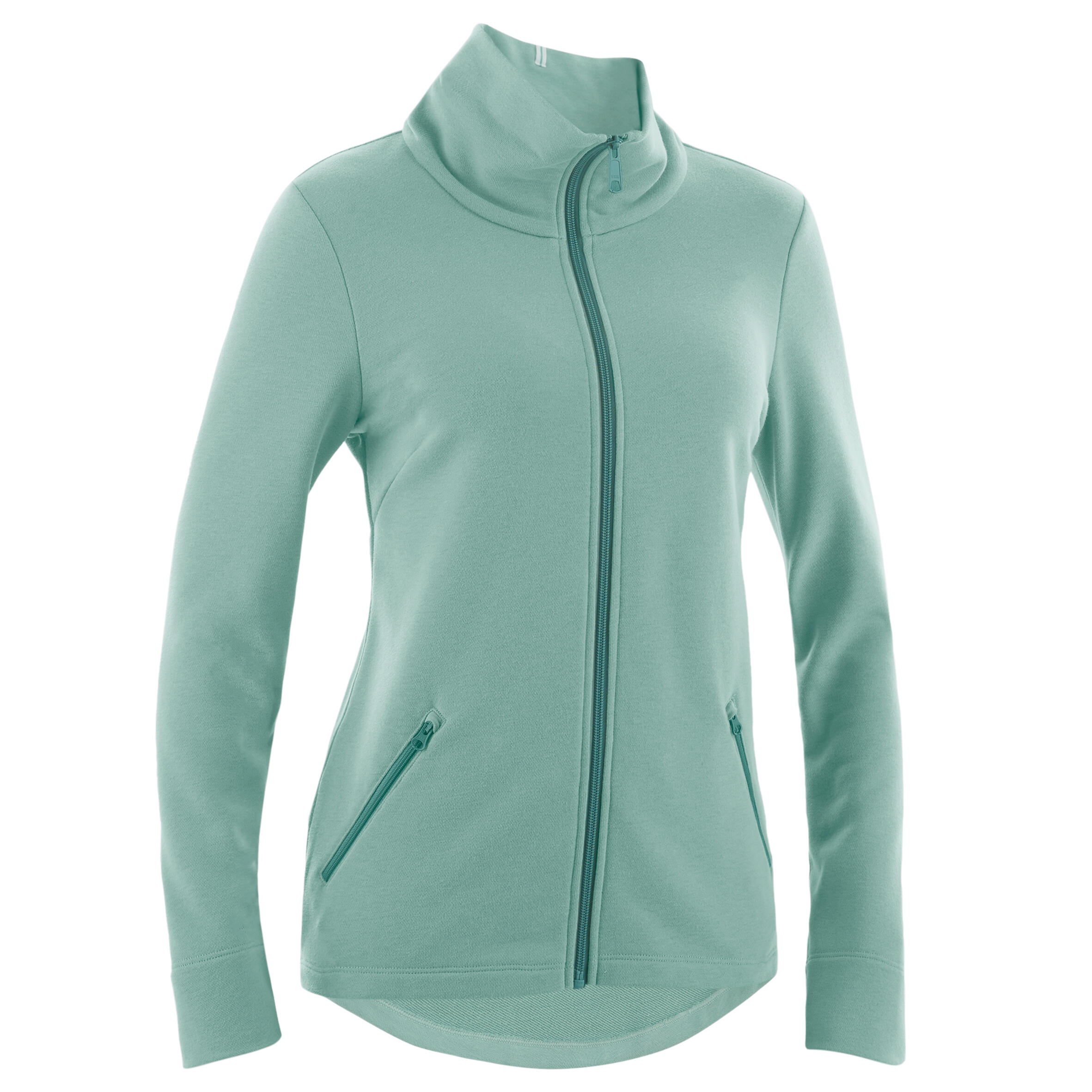 High Neck Zip Fitness Sweatshirt - Khaki 9/9