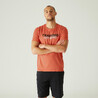 Men Cotton Blend Gym T-shirt Regular fit 500 - Orange Print