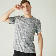 Men Cotton Blend Gym T-shirt Regular fit 500 - Grey Print