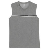 גופייה נמתחת מכותנה לכושר - אפור עם דוגמה