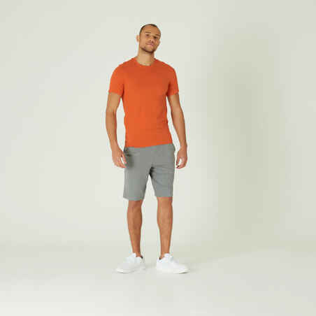 Men's Fitness Slim-Fit T-Shirt 500 - Rust