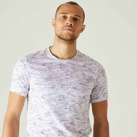 Men's Slim-Fit Fitness T-Shirt 500 - Ice White