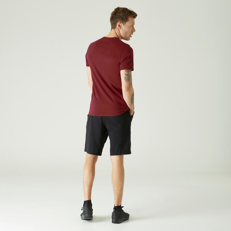 Футболка хлопковая эластичная для фитнеса зауженная Decathlon 329596