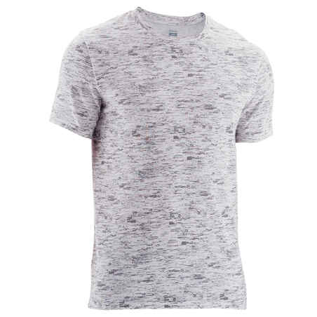 Men's Slim-Fit Fitness T-Shirt 500 - Ice White