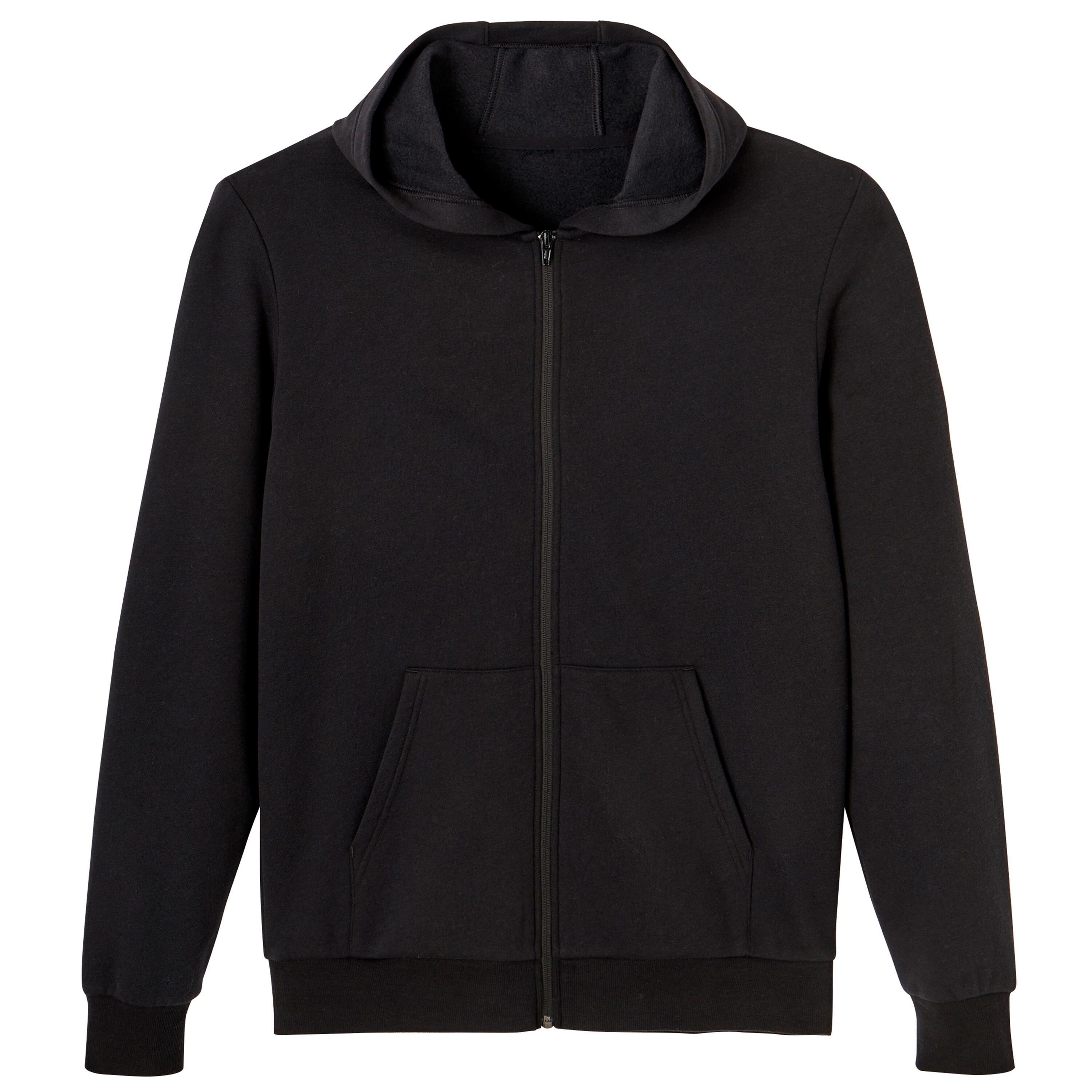 Men's Fitness Zip-Up Hoodie 100 - Black 6/7
