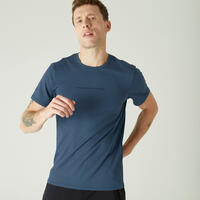 חולצת טי דקה ונמתחת לכושר - הדפס כחול