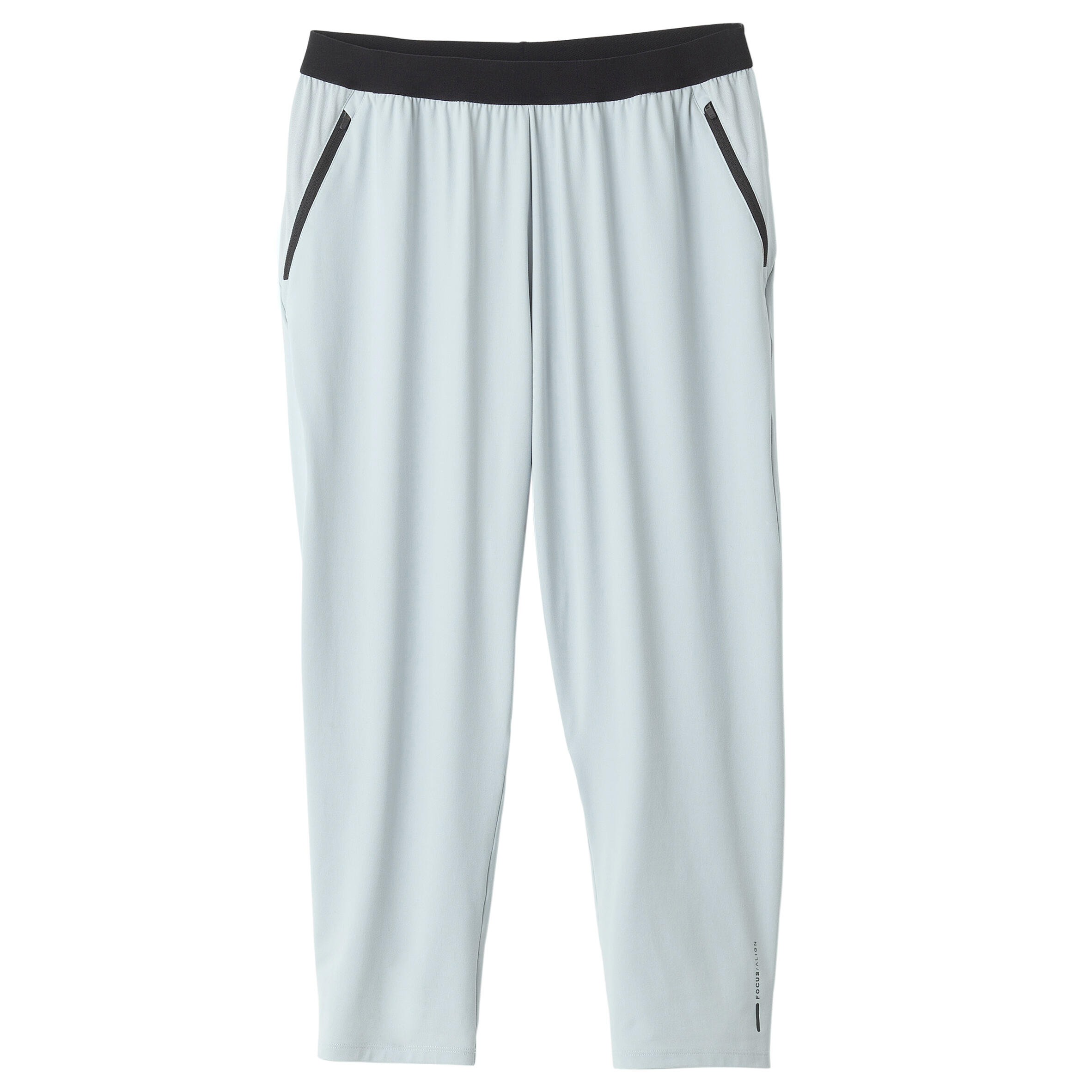 Men's Fitness Synthetic Slim 7/8 Jogging Bottoms 900 - Pearl Grey 7/8