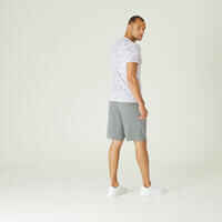 Men's Slim-Fit Fitness T-Shirt 500 - Ice White