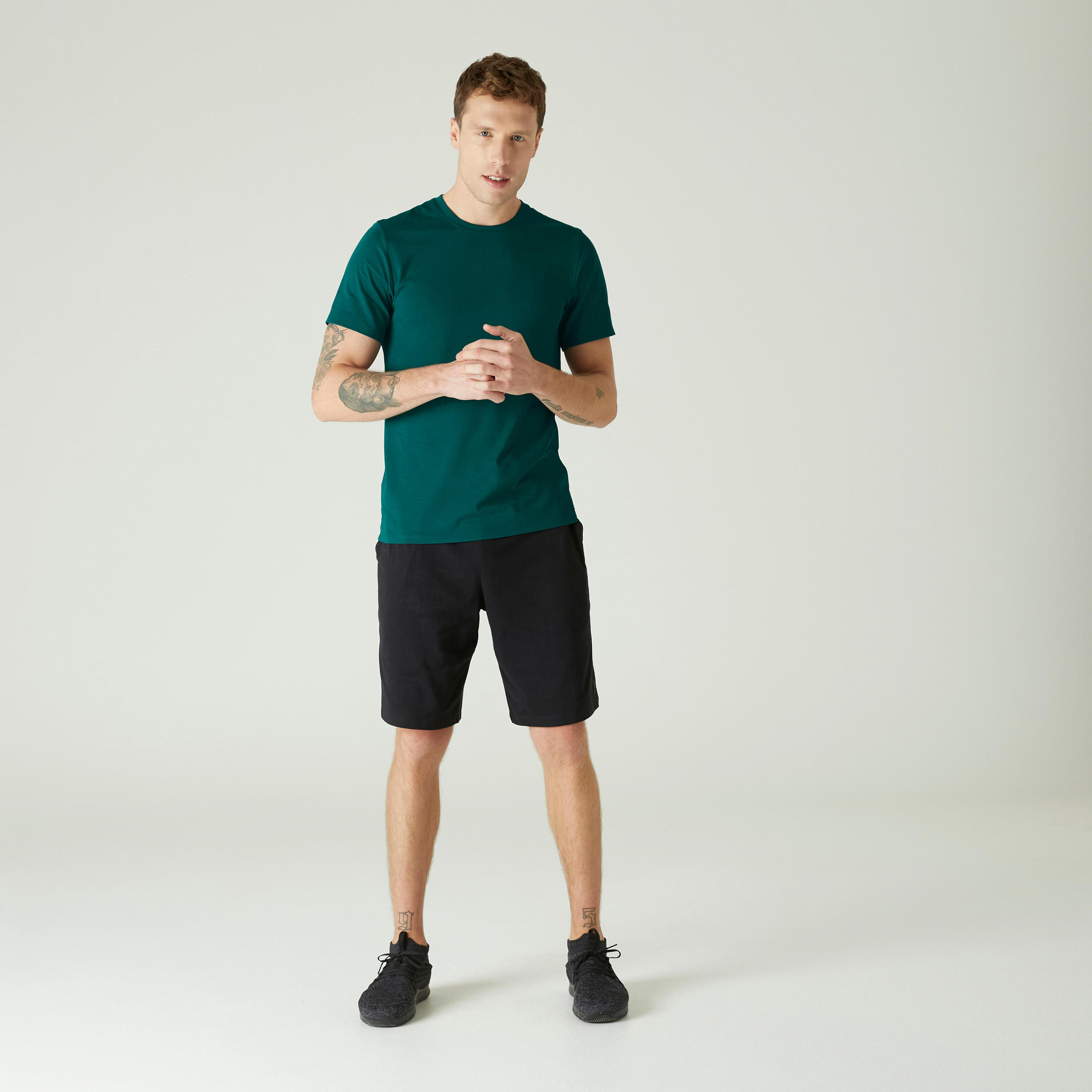 Koszulka z krótkim rękawem męska Domyos Gym & Pilates 500 slim 6/7