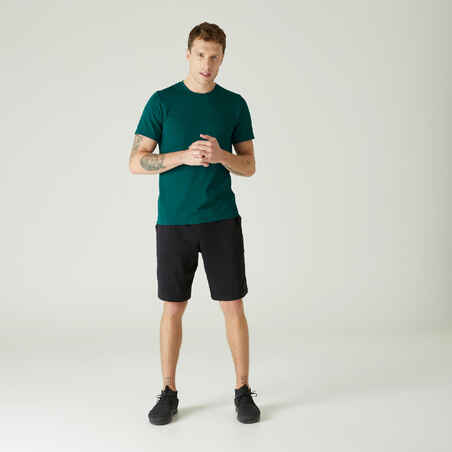 Men's Fitness Slim-Fit T-Shirt 500 - Turquoise