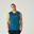Tank Top Herren gerade Rundhals Baumwolle Fitness - 500 blau mit Motiv 