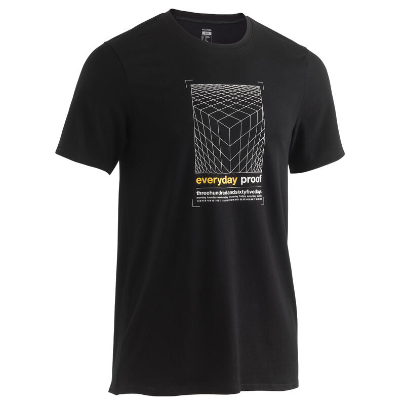 Футболка хлопковая эластичная для фитнеса зауженная Decathlon 329596
