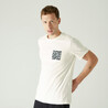 Men's Cotton Gym T-shirt Regular fit 500 - White Print