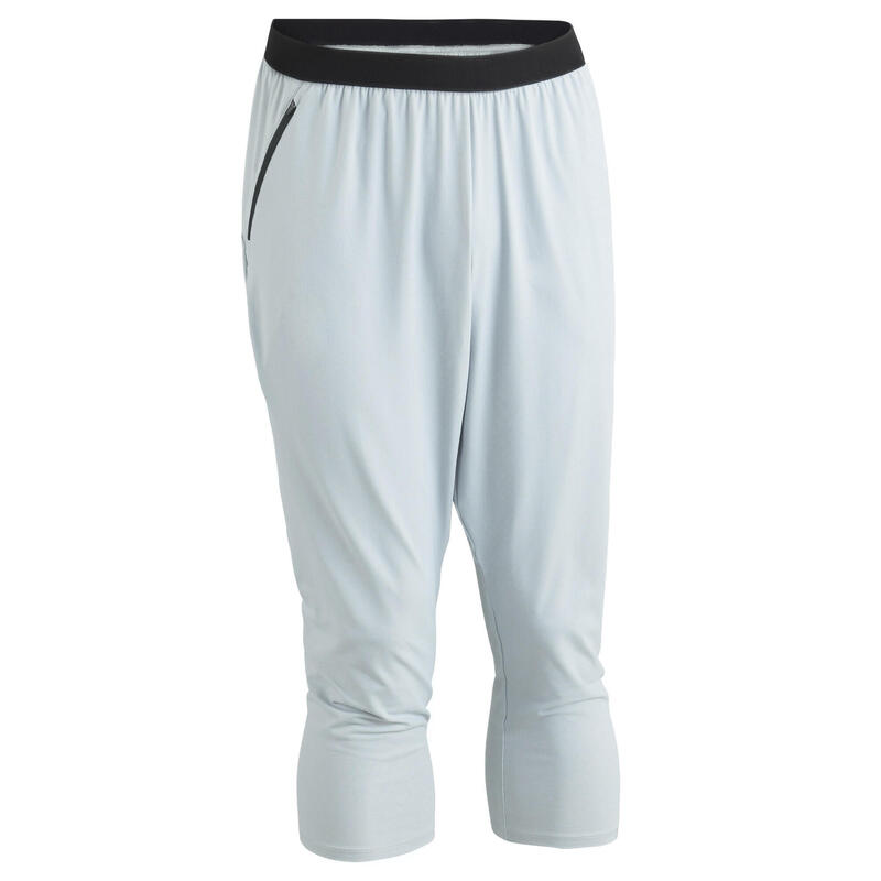 Pantalón jogger fitness hombre sintético ajustado 7/8 - 900 gris perla 