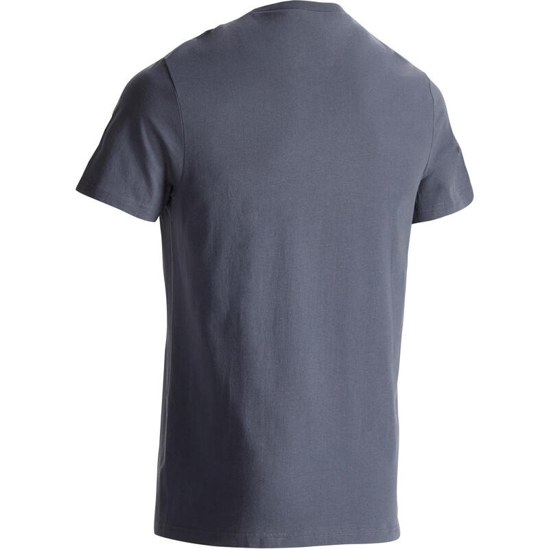 T-shirt grigia uomo fitness SPORTEE 100 regular cotone