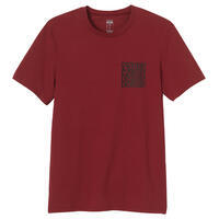 חולצת טי דקה ונמתחת לכושר - הדפס בורדו