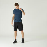 חולצת טי דקה ונמתחת לכושר - הדפס כחול