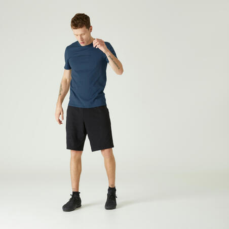 חולצת טי דקה ונמתחת לכושר - הדפס כחול