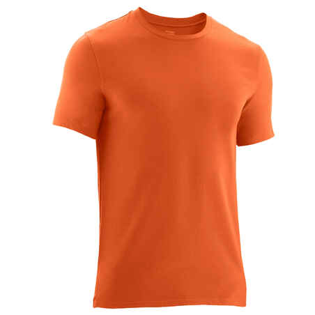 Men's Slim-Fit Fitness T-Shirt 500 - Rust