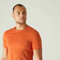 Men's Slim-Fit Fitness T-Shirt 500 - Rust