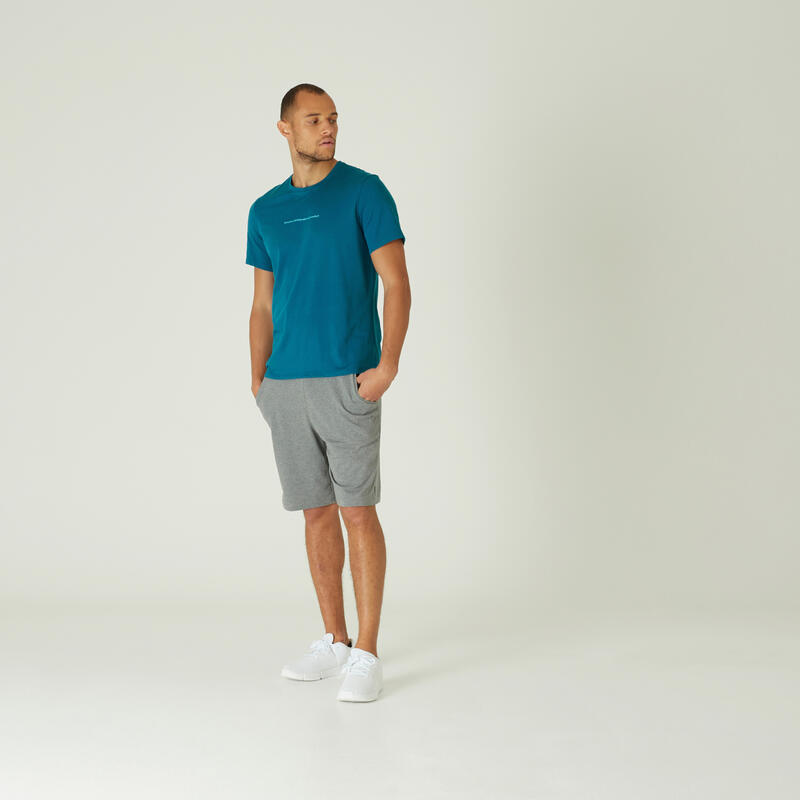 Футболка для фитнеса хлопковая эластичная Decathlon 329620