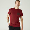 Men Cotton Blend Gym T-shirt Slim fit 500 - Burgundy Print