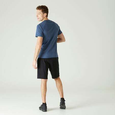 חולצת טי דקה ונמתחת לכושר - הדפס כחול