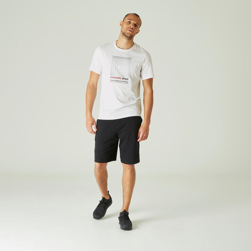 Футболка для фитнеса хлопковая эластичная Decathlon 329620