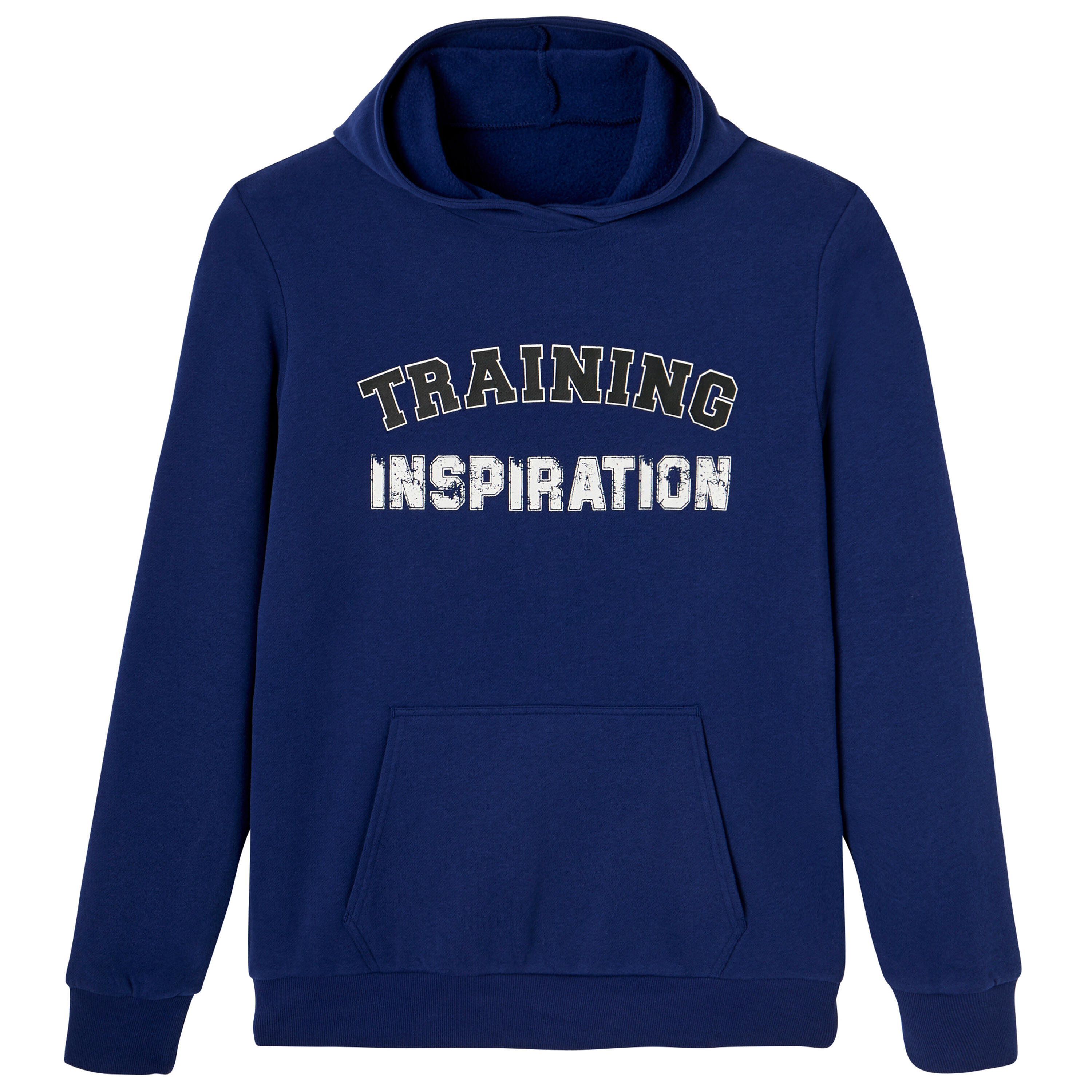 Men's Fitness Crew Hoodie 100 - Blue with Pattern 7/7