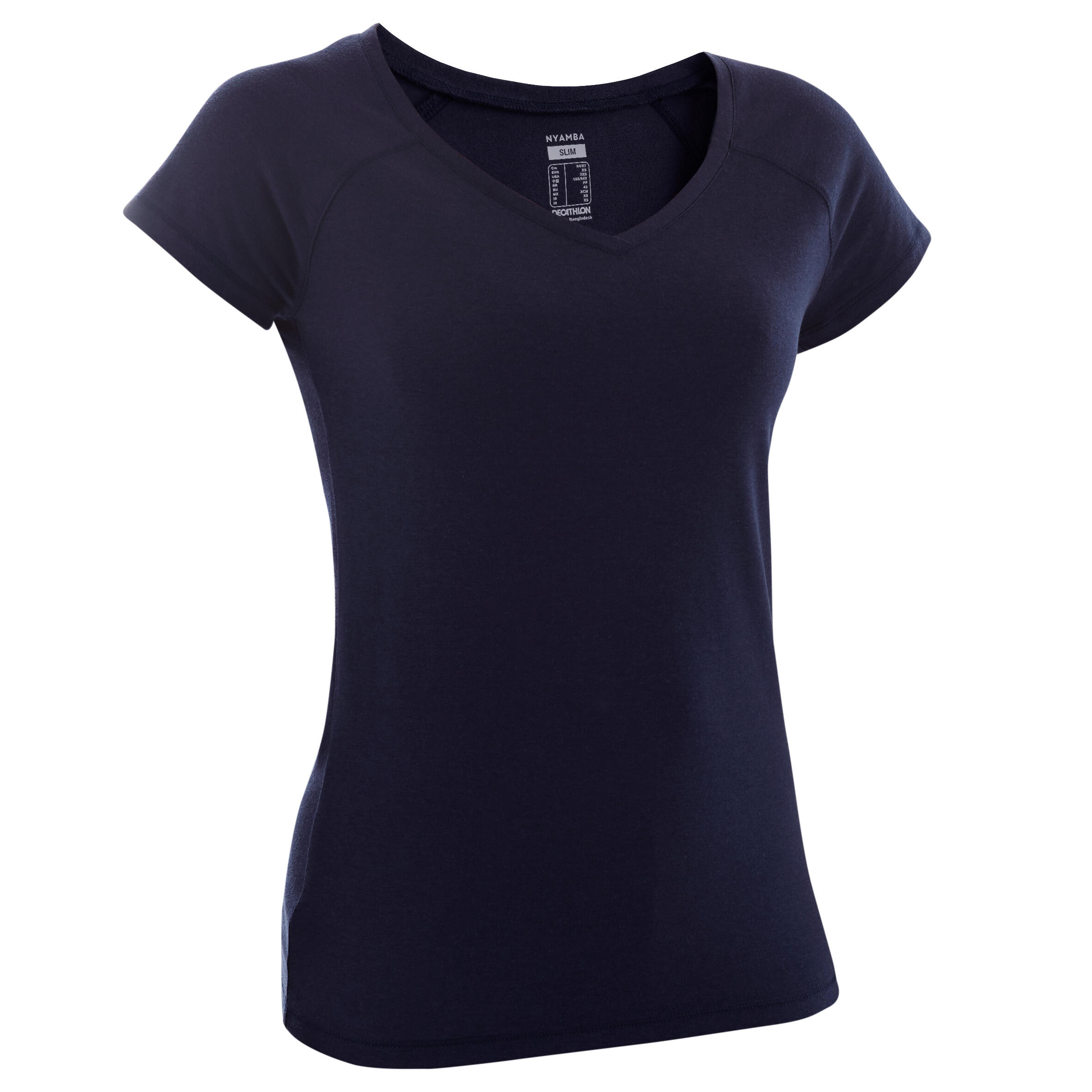 Women's Fitness V-Neck T-Shirt 500 - Navy Blue 2/2