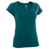 Women Cotton Blend Gym T-shirt Slim fit 500 - Turquoise