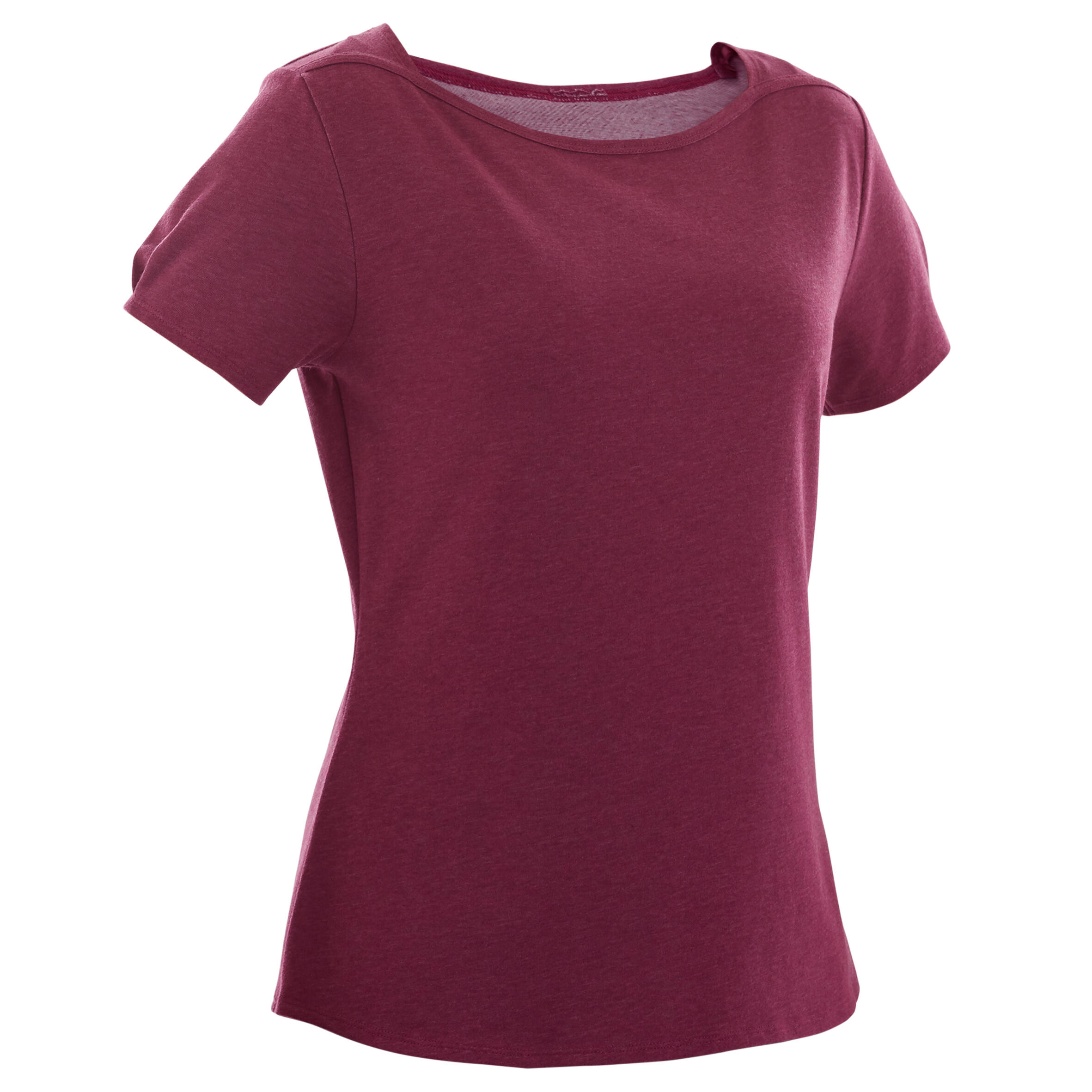 Women's Short-Sleeved Crew Neck Straight-Cut Synthetic Fitness T-Shirt 510 - Purple 3/3