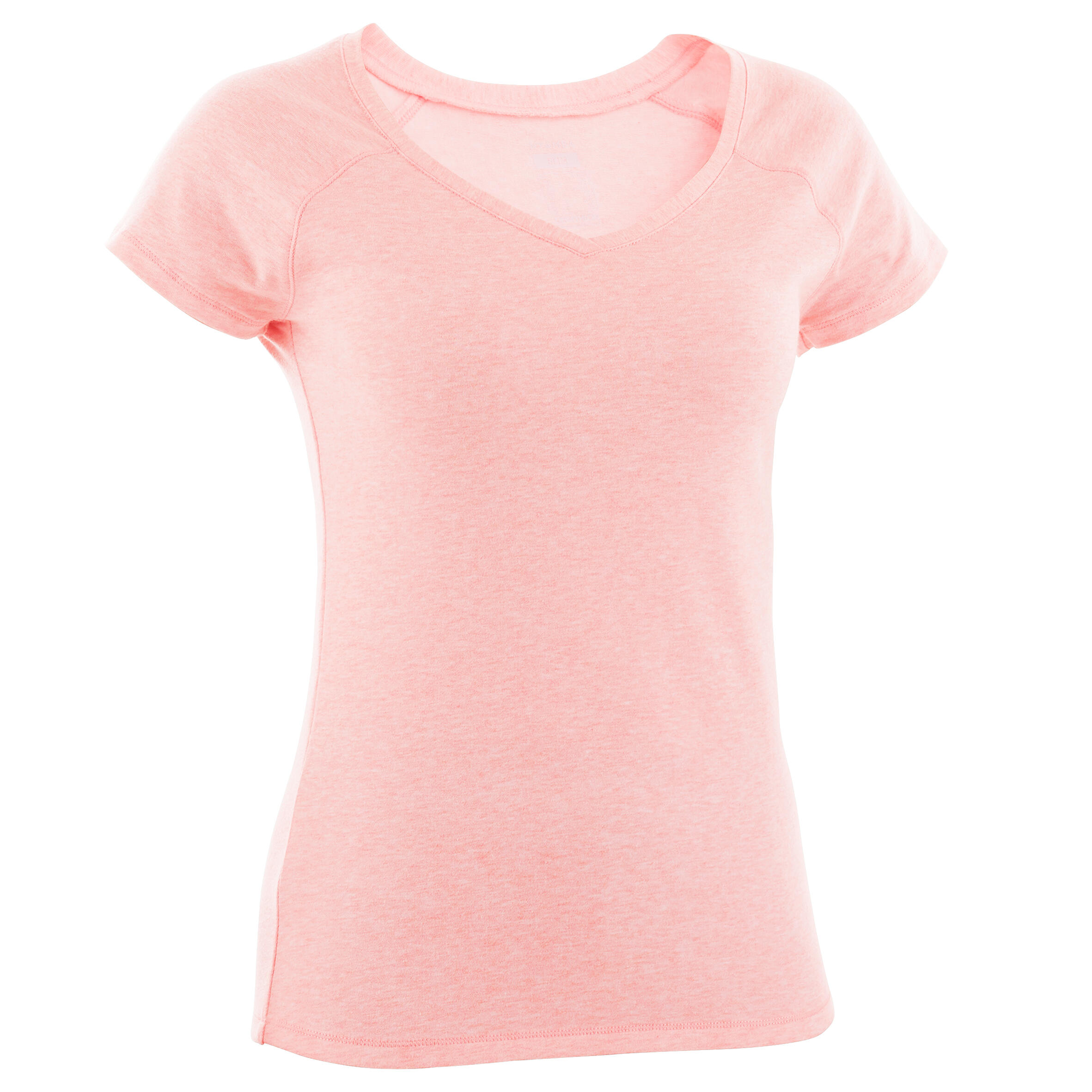 Women's Fitness V-Neck T-Shirt 500 - Pink 2/3