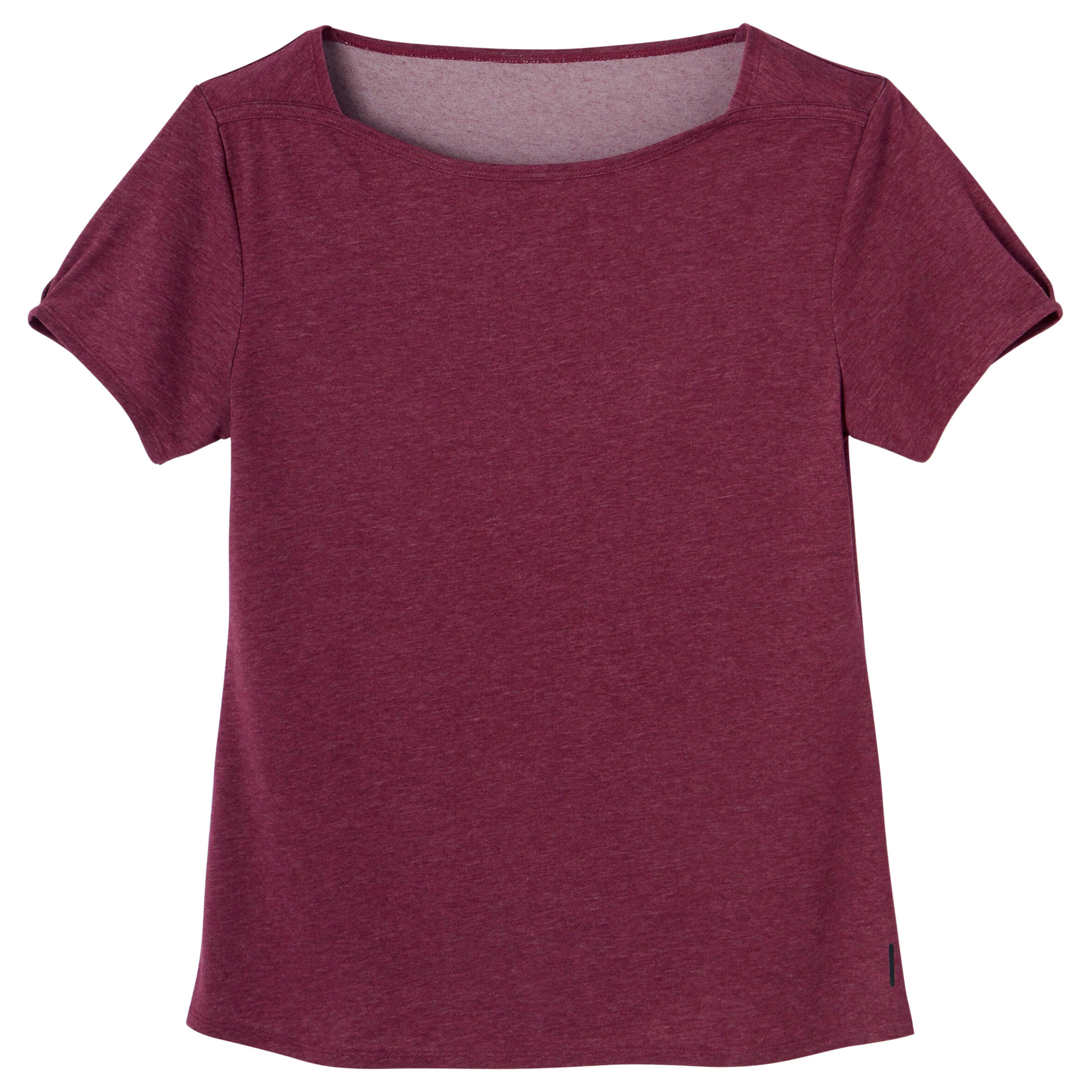 Women's Short-Sleeved Crew Neck Straight-Cut Synthetic Fitness T-Shirt 510 - Purple 2/3