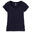 T-shirt Col V fitness Femme - 500 bleu marine