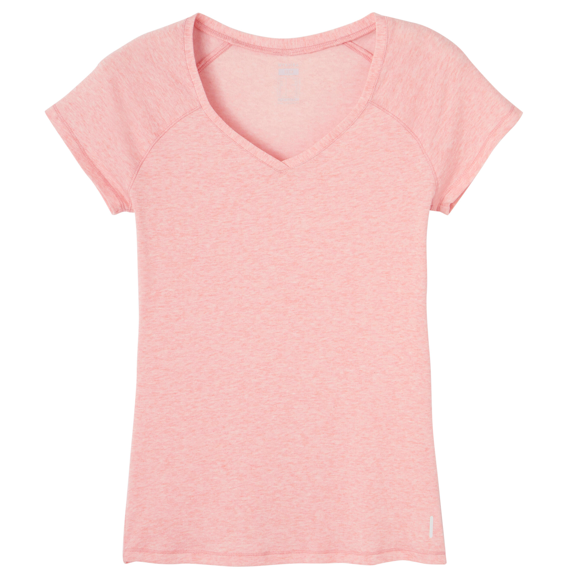 Women's Fitness V-Neck T-Shirt 500 - Pink 1/3