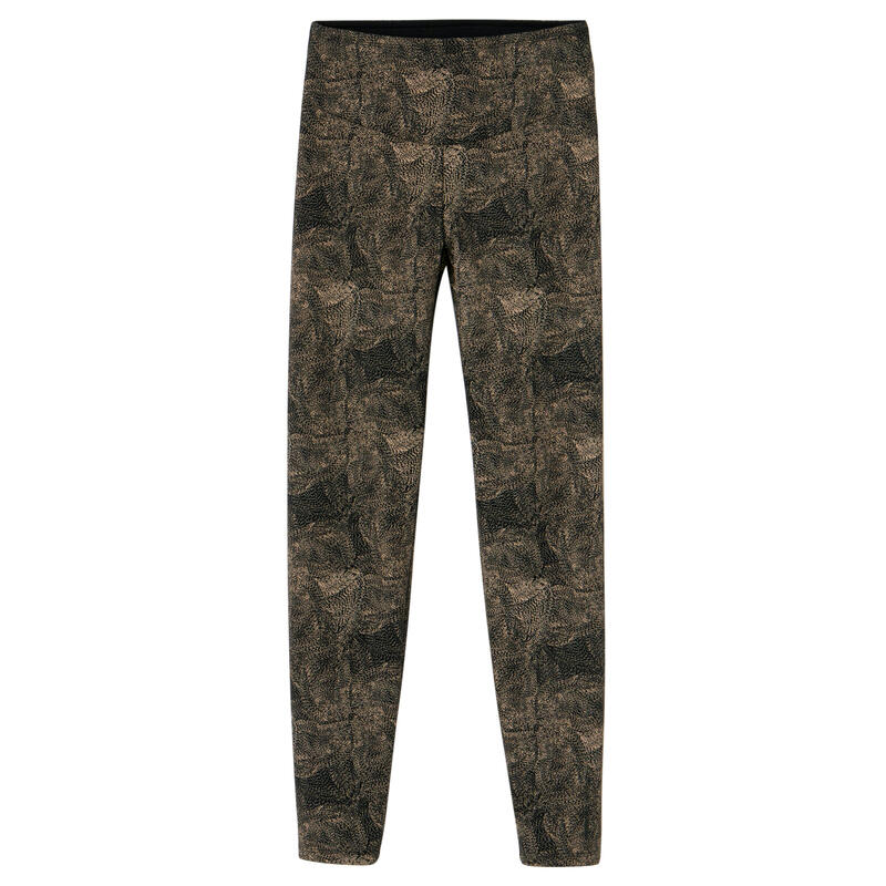 Legging fitness 7/8 coton extensible gainant femme - gris violacé