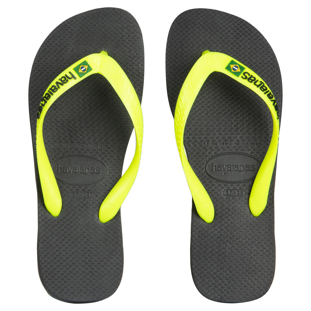 Zehensandalen Herren Havaianas Logo schwarz/gelb