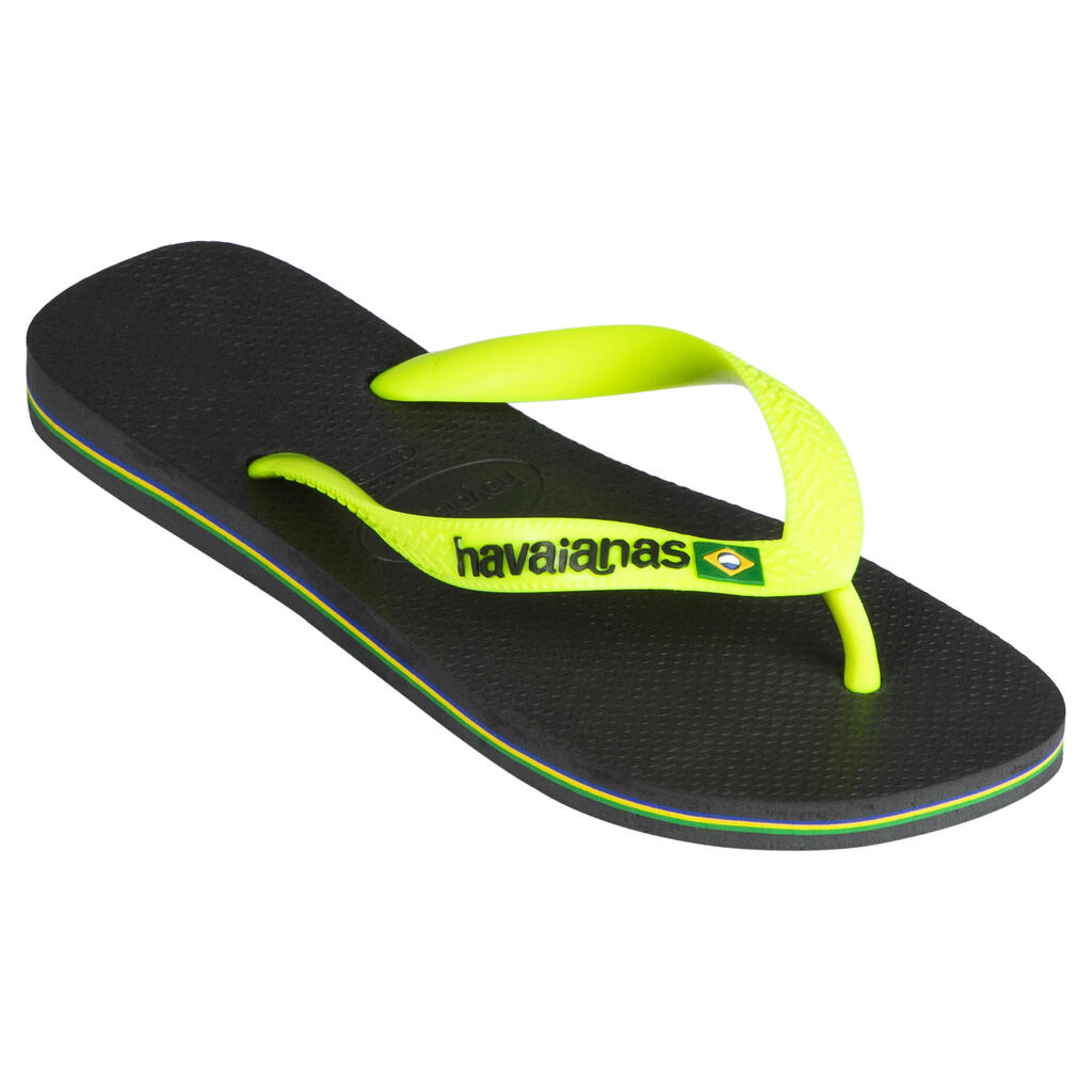 Zehensandalen Herren Havaianas Logo schwarz/gelb