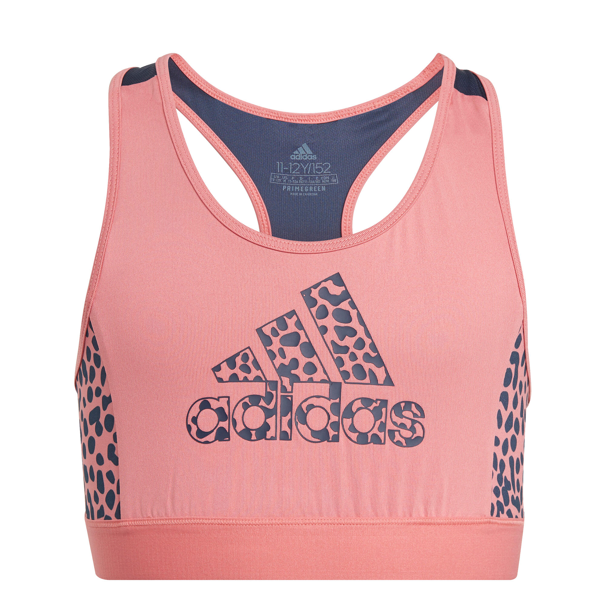 Top de ginástica adidas menina motivo leopardo rosa/azul