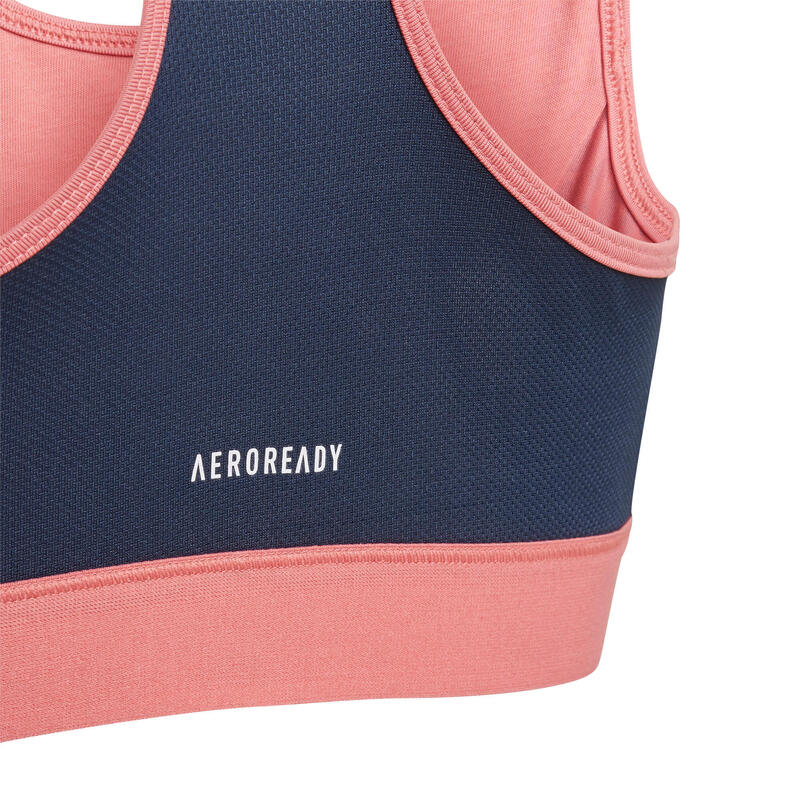 TOP DE GINÁSTICA ADIDAS MENINA MOTIVO LEOPARDO ROSA/AZUL