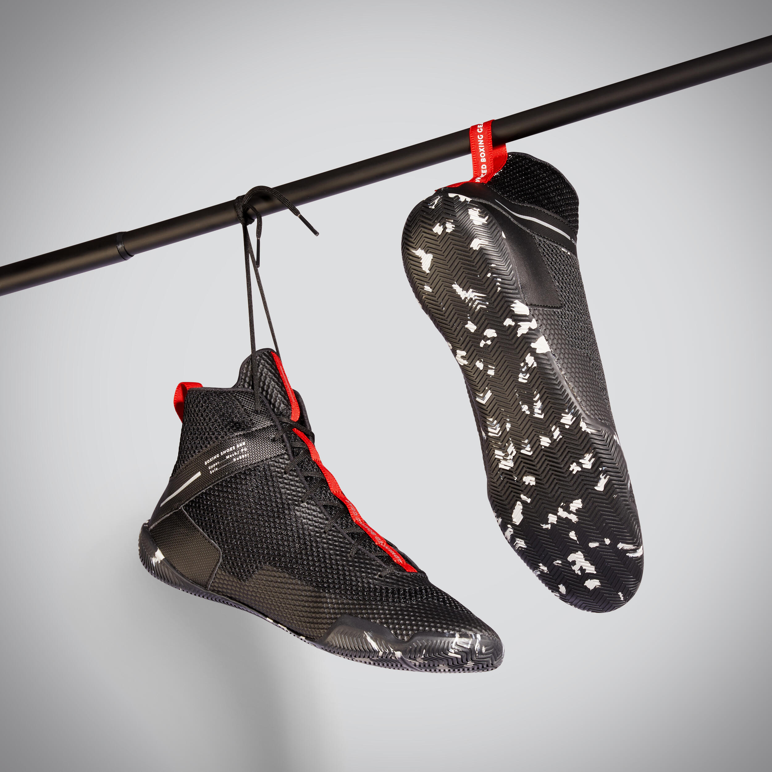 Chaussures de boxe anglaise légères et flexibles - 500 noir - DOMYOS