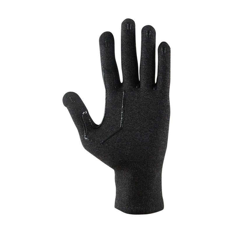 Unisex Mountain Trekking Touchscreen-Compatible Liner Gloves Trek 500 - Black