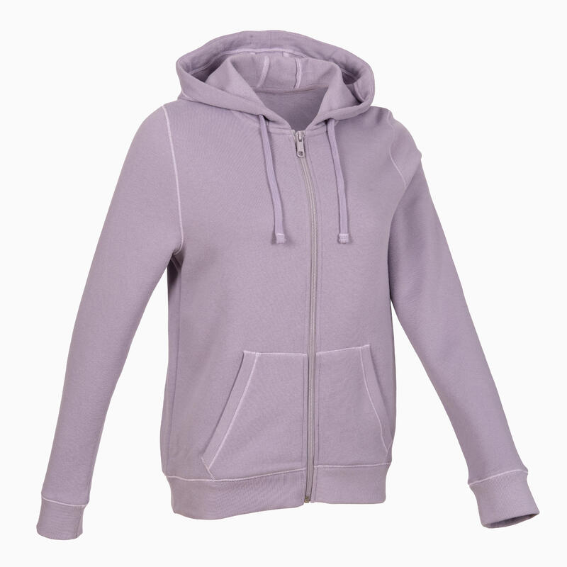 Warm Zippered Fitness Hoodie - Purple