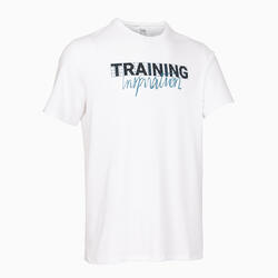 Fitness Stretch Cotton T-Shirt - White Print